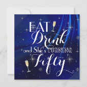 Invitation 50e fête d'anniversaire Silver Stiletto's Royal Bl (Dos)