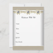 Invitation 50e fête d'anniversaire White Silver Go (Dos)