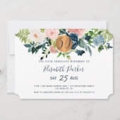 Invitation 50e Fleurs de boho moderne aquarelle fête d'annive (Devant)