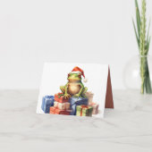 Invitation 50e Frog Holiday Anniversaire Cadeau enveloppé cad (Dos)