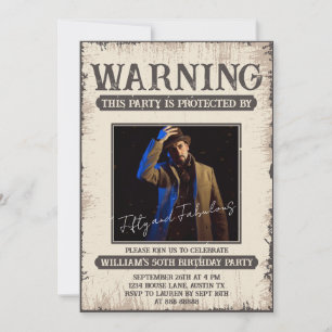 Invitation 50e Fun Retro Fitty Vintage et Fabuleux Anniversai