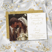 Invitation 50e Mariage Anniversaire Gold Script Mariage photo