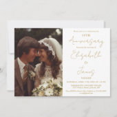 Invitation 50e Mariage Anniversaire Gold Script Mariage photo (Devant)
