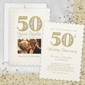 Invitation 50e Mariage de photos d'or