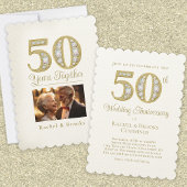 Invitation 50e Mariage de photos d'or