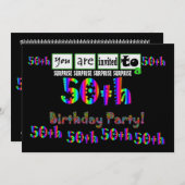 Invitation 50e Modèle de la fête d'anniversaire SURPRISE (Devant / Derrière)