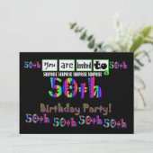 Invitation 50e Modèle de la fête d'anniversaire SURPRISE (Debout devant)