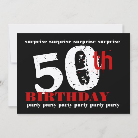 Invitation 50e Modèle d'invitation à la fête d'anniversaire S (Devant)