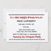 Invitation 50e Modèle d'invitation à la fête d'anniversaire S (Dos)
