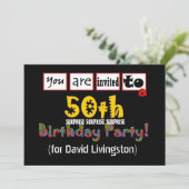 Invitation 50e Modèle d'invitation à la fête d'anniversaire S (Debout devant)