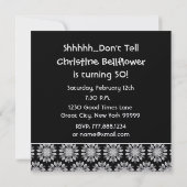 Invitation 50e Motif des Fleurs noires et blanches (Dos)