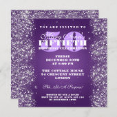 Invitation 50E Parties scintillant d'anniversaire Sparkling P (Devant / Derrière)