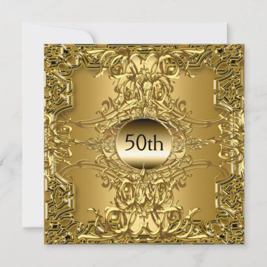Invitation 50e Soirée d'Anniversaire d'Or de luxe (Devant)