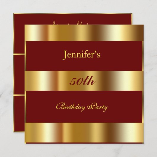 Invitation 50e Soirée d'or en Bourgogne (Devant / Derrière)