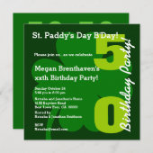 Invitation 50e ST PATRICK Shamrock de fête d'anniversaire A03 (Devant / Derrière)