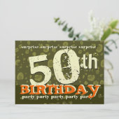 Invitation 50e SURPRISE Anniversaire Camo de crème orange kak (Debout devant)