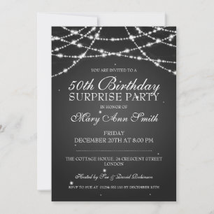 Invitation 50e Surprise Anniversaire Corde de fête Étoiles No