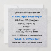 Invitation 50e SURPRISE Birthday Party Black White W1894 (Dos)