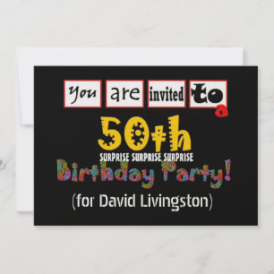 Invitation 50e SURPRISE Birthday Party Metallic Modèle