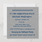 Invitation 50e SURPRISE Fête d'anniversaire GRAY BLUE V19 (Dos)