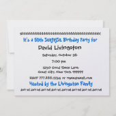 Invitation 50e SURPRISE Modèle d'invitation à la fête d'anniv (Dos)