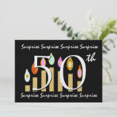 Invitation 50e SURPRISE Modèle d'invitation à la fête d'anniv (Debout devant)