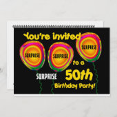 Invitation 50e SURPRISE Modèle d'invitation à la fête d'anniv (Devant / Derrière)