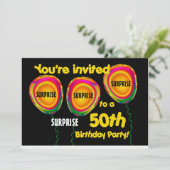 Invitation 50e SURPRISE Modèle d'invitation à la fête d'anniv (Debout devant)