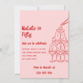 Invitation 50e Tour de Champagne tirée à la main Cinquante An (Devant)