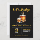 Invitation 50e Whiskey Cigar Bourbon fête d'anniversaire (Devant)