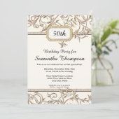 Invitation 50ème Anniversaire de la lavande d'or Art Nouveau (Debout devant)