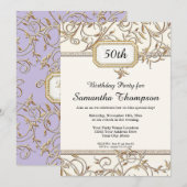 Invitation 50ème Anniversaire de la lavande d'or Art Nouveau (Devant / Derrière)