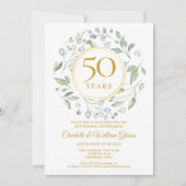 Invitation 50ème anniversaire de Mariage d'or Photo Garland (Devant)