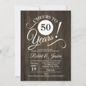 Invitation 50ème anniversaire de Mariage rustique avec Motif  (Devant)