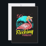 Invitation 50ème Anniversaire, Flamant rose En Casquette, Cou<br><div class="desc">Funny Flamingo Gift for men,  Gift for women,  wife,  husband,  son,  daughter,  grandson,  granddaughter. Design Gift Idea for Birthday,  Christmas,  Anniversary,  Fathers day,  Mothers Day,  matching outfit men,  women,  father,  wife,  teacher.</div>