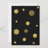 Invitation 50ème Black White Stripe rose Floral fête d'annive (Dos)