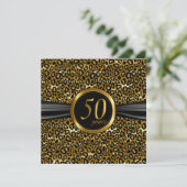 Invitation 50ème Conception Exotique et Glamour de Léopard (Debout devant)