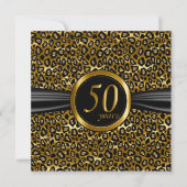 Invitation 50ème Conception Exotique et Glamour de Léopard (Devant)
