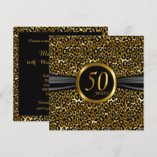 Invitation 50ème Conception Exotique et Glamour de Léopard