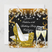 Invitation 50ème Fabuleux Parties scintillant d'or talons hau (Devant)
