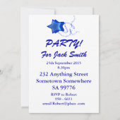 Invitation 50ème fête avec boule disco et arc-en-ciel d'étoil (Dos)