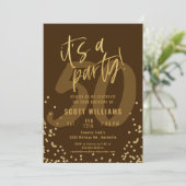 Invitation 50ème Fun Dark Tan et Gold Anniversaire (Debout devant)