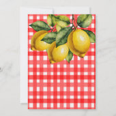 Invitation 50ème Italien Thème Citron Rouge Blanc Motif (Dos)