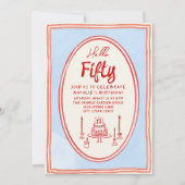 Invitation 50ème Main Peint Photo Quirky Frame Fun Anniversai (Devant)