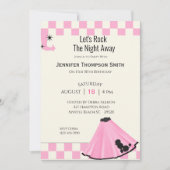Invitation 50's Cinquante Pink Poodle Jupe Anniversaire (Devant)