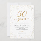 Invitation 50th Anniversary Invitation, Gold Wedding Invites (Devant)
