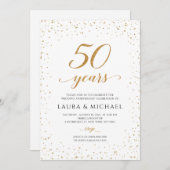 Invitation 50th Anniversary Invitation, Gold Wedding Invites (Devant / Derrière)