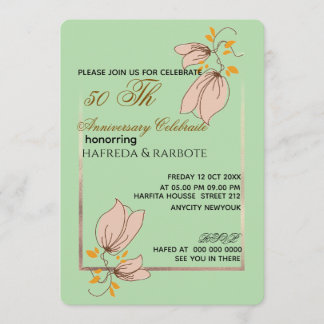 Invitation 50th Anniversary Invitation, Greenery Wedding Anni