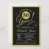 Invitation 50th Anniversary Party - Gold Black (Devant)