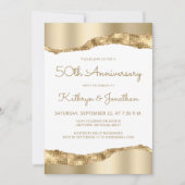 Invitation 50th Anniversary Party Gold Mirror Foil  (Devant)